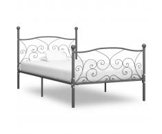 vidaXL Estructura de cama de metal gris 100x200 cm