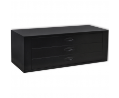 vidaXL Cajón de herramientas metal con 3 cajones negro