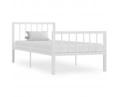 vidaXL Estructura de cama de metal blanco 90x200 cm
