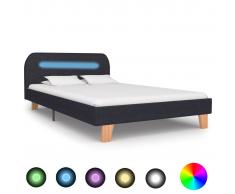 vidaXL Estructura de cama con LED de tela gris oscuro 120x200 cm