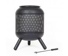 RedFire Chimenea redonda Tumba acero negro 85020