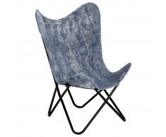vidaXL Silla Butterfly de lona añil