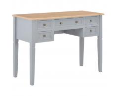 vidaXL Escritorio de madera gris 109,5x45x77,5 cm