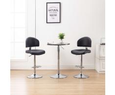 vidaXL Taburete de cocina cuero sintético negro