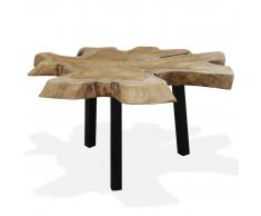 vidaXL Mesa de centro de madera de teca genuina 80x70x38 cm