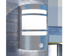 vidaXL Lámpara de pared para exterior con sensor acero inoxidable
