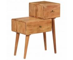 vidaXL Mesita de noche de madera maciza de acacia 60x36x75 cm