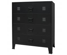 vidaXL Cajonera metálica de estilo industrial 78x40x93 cm negro
