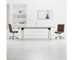 vidaXL Sillas de comedor 2 unidades tela marrón