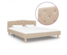 vidaXL Estructura de cama de tela beige 140x200 cm