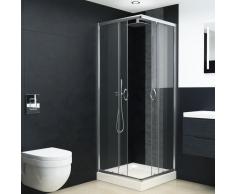 vidaXL Mampara con plato de ducha y vidrio de seguridad 80x80x185 cm