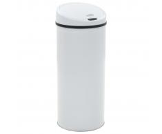 vidaXL Cubo de basura con sensor 62 L blanco