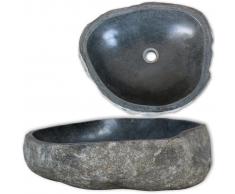 vidaXL Lavabo de piedra natural ovalado 46-52 cm