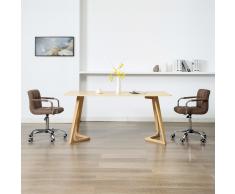 vidaXL Sillas de comedor giratorias 2 unidades tela marrón