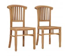vidaXL Silla de jardín 2 unidades madera maciza de teca
