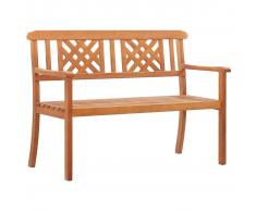 vidaXL Banco de jardín 2 plazas madera maciza de eucalipto 120 cm