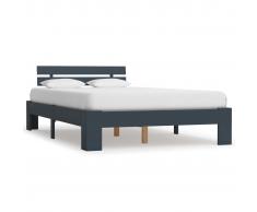 vidaXL Estructura de cama de madera maciza de pino gris 140x200 cm