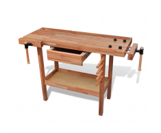 vidaXL Banco de carpintería madera con cajon