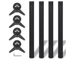 vidaXL Patas de mesa ajustables en 4 alturas negro 710 mm