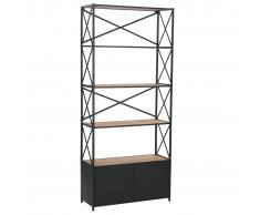 vidaXL Estantería de madera maciza y acero 80x32,5x180 cm