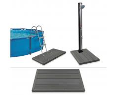 vidaXL Panel de suelo para ducha solar escalera piscina WPC