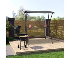 vidaXL Mesa de bar fiesta con toldo acero antracita 175x150x207 cm