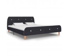 vidaXL Estructura de cama de tela gris oscuro 180x200 cm