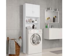 vidaXL Armario de lavadora aglomerado blanco 64x25,5x190 cm