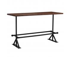 vidaXL Mesa de bar madera maciza reciclada marrón oscuro 180x70x107 cm