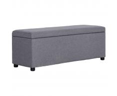 vidaXL Banco con espacio de almacenaje 116 cm poliéster gris claro