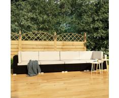 vidaXL Set de sofás de jardín 4 piezas y cojines ratán sintético negro