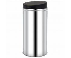 vidaXL Cubo de basura con sensor automático 52 L acero inoxidable
