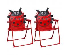 vidaXL Sillas de jardín para niños 2 unidades tela rojo