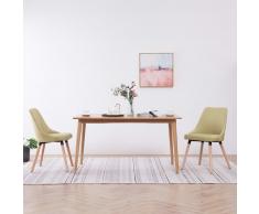 vidaXL Silla de comedor 2 unidades tela verde