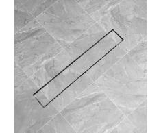 vidaXL Desagüe lineal de ducha 730x140 mm acero inoxidable