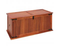 vidaXL Baúl de almacenamiento de madera maciza de acacia 79x34x32 cm