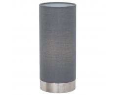 EGLO Lámpara de mesa Pasteri gris y níquel mate
