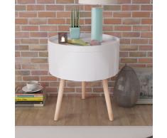 vidaXL Mesa auxiliar con bandeja redonda blanca 39,5x44,5 cm