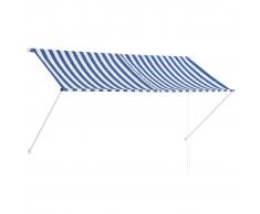 vidaXL Toldo retráctil 250x150 cm azul y blanco