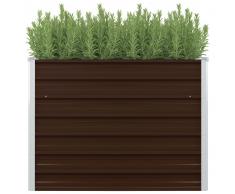 vidaXL Mesa de cultivo de acero galvanizado marrón 100x100x77 cm