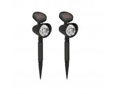Luxform Focos LED solares Lazise 2 uds. negro 44239