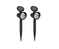 Luxform Focos de jardín solares Lazise 2 unidades negro 44239