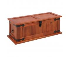 vidaXL Baúl de almacenamiento de madera maciza de acacia 60x25x22 cm