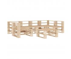 vidaXL Juego de muebles de palés para jardín 7 piezas de madera