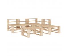 vidaXL Juego de muebles de palés para jardín 6 piezas de madera
