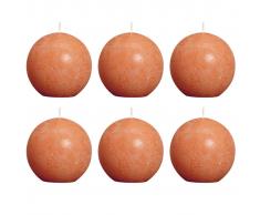 Bolsius Velas rústicas de bola 6 unidades 80 mm naranjas