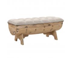 vidaXL Banco de almacenamiento madera maciza y tela 103x51x44 cm