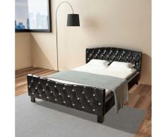 vidaXL Cama de matrimonio con colchón viscoelástico 140x200cm negra