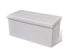 vidaXL Banco bául plegable, color blanco