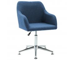 vidaXL Silla de oficina giratoria de tela azul